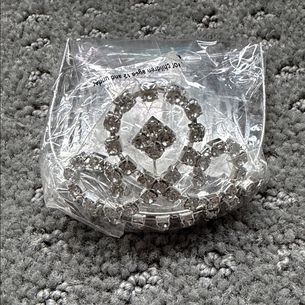 Rhinestone Tiara Hair Clip - Silver
